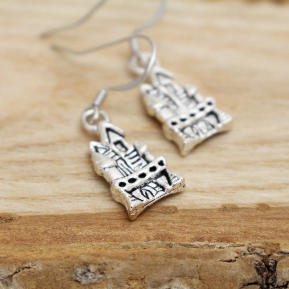 Haunted House Charm Earrings - Picture 2 of 7